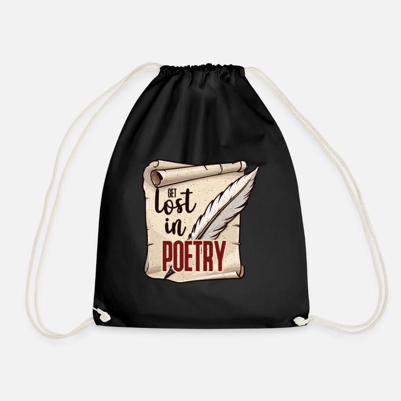 Poetry Lover Get Lost In Poetry Bookworm Reader - Turnbeutel - Schwarz