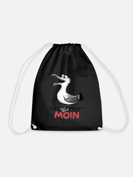 Moin Möwe - Turnbeutel - Schwarz