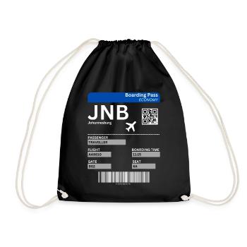 Carte d’embarquement à Johannesburg Afrique du Sud Idée de vacances - Sac de sport léger - noir - Devant