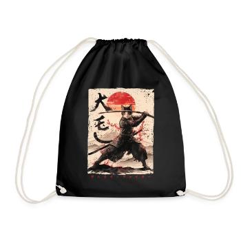 Chat samouraï Kawaii Chat ninja japonais - Sac de sport léger - noir - Devant