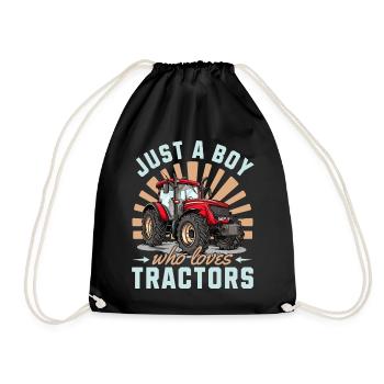 Tractor Boys Agriculture Farm Kids - Drawstring Bag - black - Front