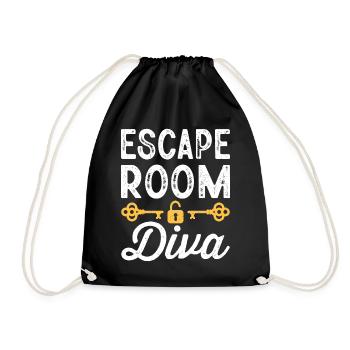 Funny Escape Room Saying - Drawstring Bag - black - Front