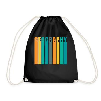Geography Retro Vintage Stil - Turnbeutel - Schwarz - Vorne
