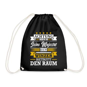 Achtung Seine Majestät Der Winzer Weinbauer - Turnbeutel - Schwarz - Vorne