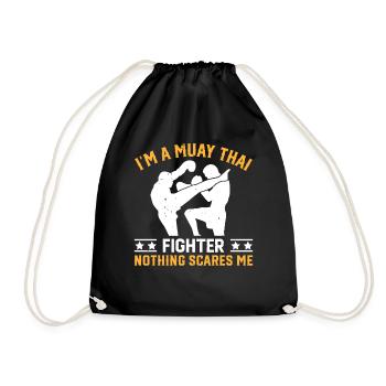 Muay Thai - Je suis un combattant de Muay Thai, rien ne fait peur - Sac de sport léger - noir - Devant