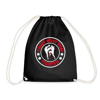 Muay Thai Fighter - Crazy Muay Thai Fighter - Drawstring Bag - black - Front