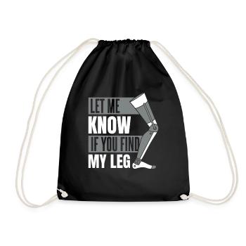Faites-moi savoir si vous trouvez ma prothèse de jambe d’utilisateur de jambe - Sac de sport léger - noir - Devant