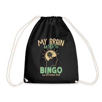 Mein Gehirn besteht zu 95% aus professionellen Bingo-Anrufer-Daubers - Turnbeutel - Schwarz - Vorne