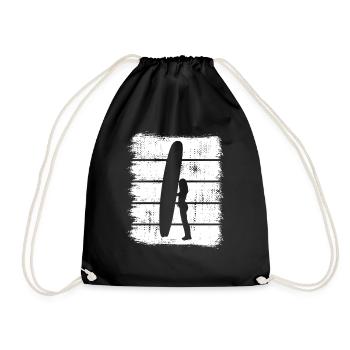 Surferin Design - Turnbeutel - Schwarz - Vorne