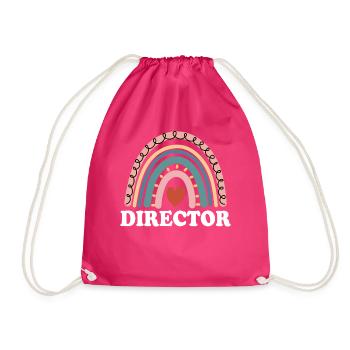 Regisseur Lustiges Filmemachen Boho Regenbogen Regisseur - Turnbeutel - Fuchsia - Vorne