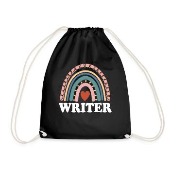 Lustiger Schriftsteller Boho Rainbow Screen Drehbuchautor - Turnbeutel - Schwarz - Vorne