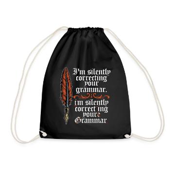 Book Editor I'm Silently Correcting Book Author - Drawstring Bag - black - Front