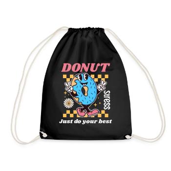 Groovy Testing Day School Outfits for All Classes - Drawstring Bag - black - Front