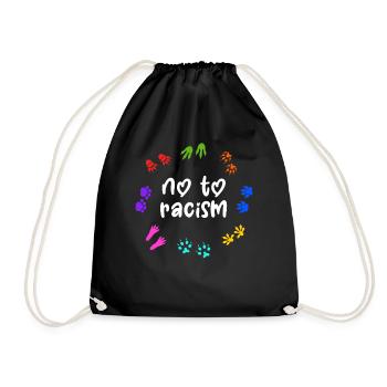 against racism, against the right, against Nazis, love - Drawstring Bag - black - Front