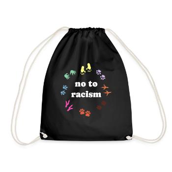 against racism, against the right, against Nazis, love - Drawstring Bag - black - Front
