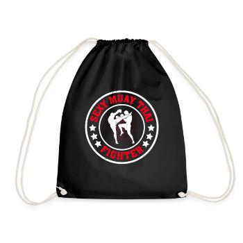 Muay Thai Fighter - Sexy Muay Thai Fighter - Drawstring Bag - black - Front