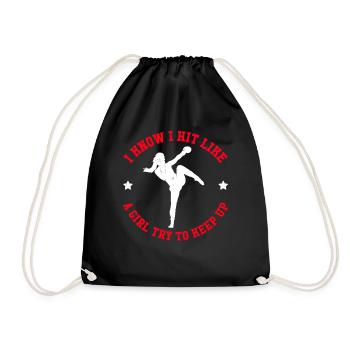 Je sais que je frappe comme une fille essaie de suivre - Muay Tha - Sac de sport léger - noir - Devant