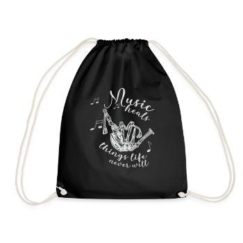 Bagpiper Scottish bagpipe sound - Drawstring Bag - black - Front
