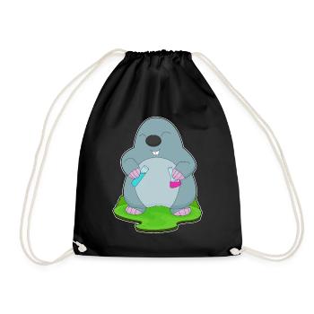 Mole Scientist Test Tube Laboratory - Drawstring Bag - black - Front