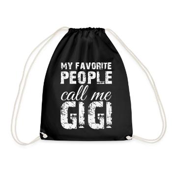my favorite people call me gigi - Drawstring Bag - black - Front