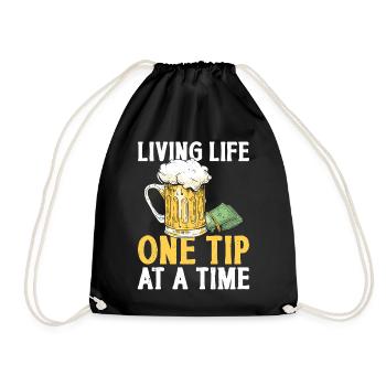 Bartender Mixologist Living Life - Drawstring Bag - black - Front