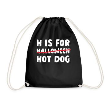 Hot Dog Adult Halloween H Is For - Drawstring Bag - black - Front