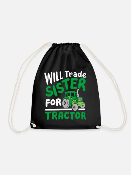 Traktor Schwester Landwirtschaft - Turnbeutel - Schwarz
