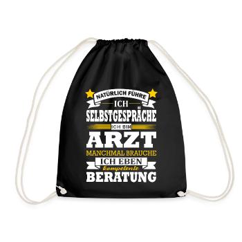 Natürliche Führe Ich Selbstgespräche Ich Bin Arzt - Turnbeutel - Schwarz - Vorne