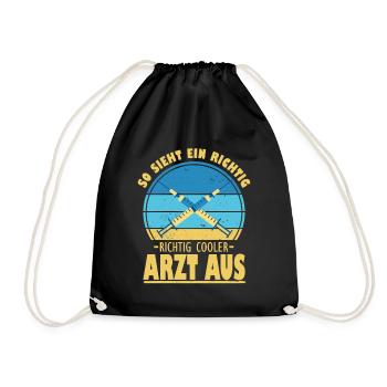 So Sieht Ein Richtig Cooler Arzt Aus Abschluss - Turnbeutel - Schwarz - Vorne