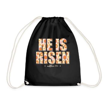 He Is Risen Christian Jesus Jesus - Drawstring Bag - black - Front