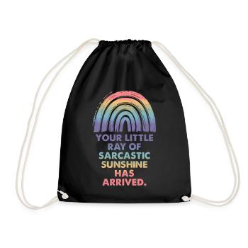 Your little ray of sarcastic sunshine - Drawstring Bag - black - Front
