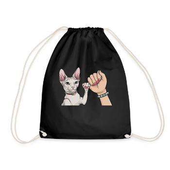 Sphynx Mom Kitty Mama Funny Hairless Cat Sphynx - Drawstring Bag - black - Front