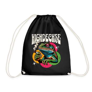 Highdechse Eidechse Reptilien - Turnbeutel - Schwarz - Vorne