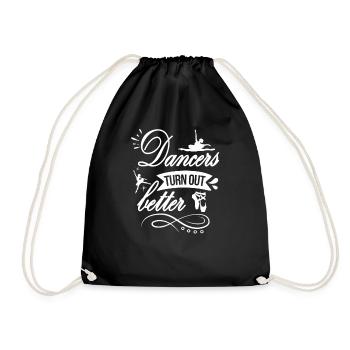 Ballerina Girl Ballet Dancer Dancing Ballet - Drawstring Bag - black - Front