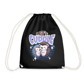 Igel Lets Cuddle - Turnbeutel - Schwarz - Vorne