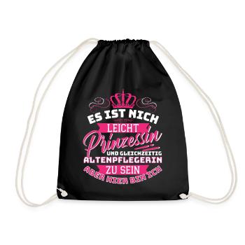 Princess & Geriatric Nurse - Fun - Drawstring Bag - black - Front