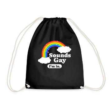 Gender Lesben, Schwule, Trans, Queer Regenbogen - Turnbeutel - Schwarz - Vorne