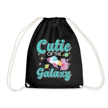Galaktisch Süß: "Cutie of the Galaxy Mädchen, Girl - Turnbeutel - Schwarz - Vorne