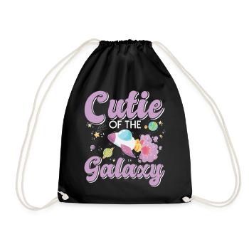 Galaktisch Süß: "Cutie of the Galaxy Mädchen, Girl - Turnbeutel - Schwarz - Vorne