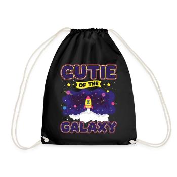 Galaktisch Süß: "Cutie of the Galaxy Mädchen, Girl - Turnbeutel - Schwarz - Vorne