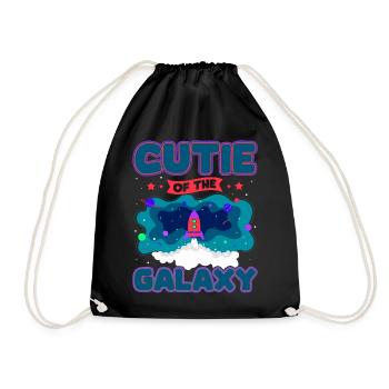Galaktisch Süß: "Cutie of the Galaxy Mädchen, Girl - Turnbeutel - Schwarz - Vorne