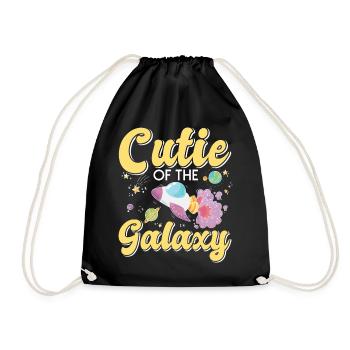 Galaktisch Süß: "Cutie of the Galaxy Mädchen, Girl - Turnbeutel - Schwarz - Vorne