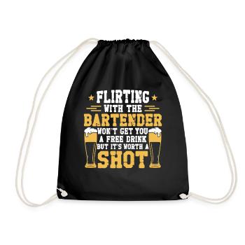 Bartender Mixologist Flirting With - Drawstring Bag - black - Front