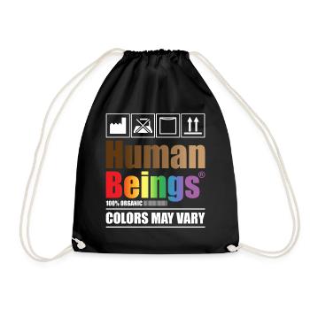 Human Beings 100% Organic Colors May Vary - Drawstring Bag - black - Front