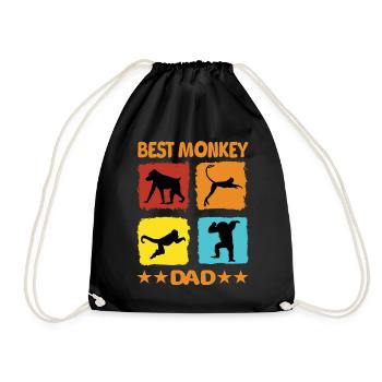 Best Monkey Dad - Turnbeutel - Schwarz - Vorne