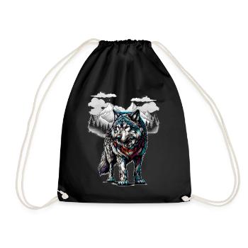 Wolves, Wolf, Nature, Wilderness, Wild Animals, Pack Animals - Drawstring Bag - black - Front
