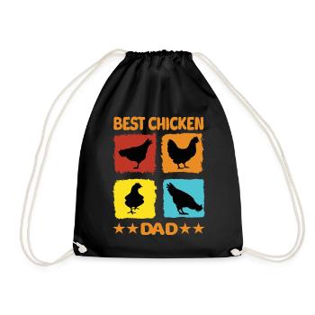 Best Chicken Dad - Drawstring Bag - black - Front