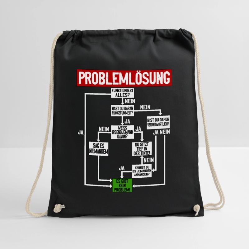 Problem solving Humorous instructions for everyday life Drawstring Bag