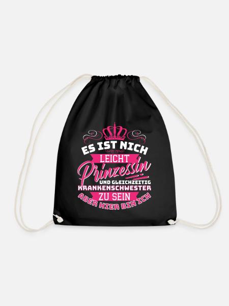 Prinzessin & Krankenschwester, nicht leicht aber - Turnbeutel - Schwarz