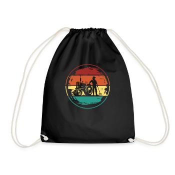 Agriculteur Agriculture Ferme Vintage - Sac de sport léger - noir - Devant